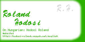 roland hodosi business card
